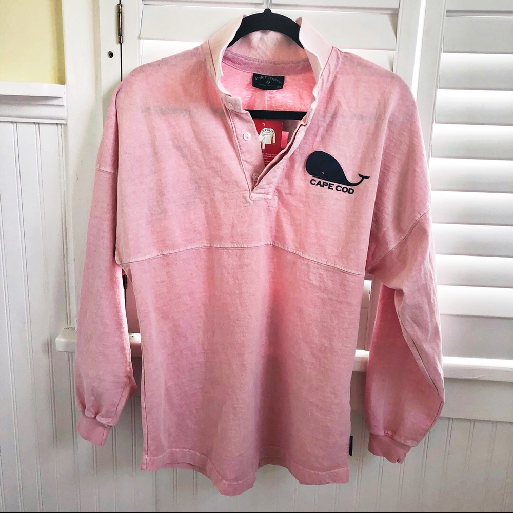 Cape Cod NWT Pink & Blue Long-Sleeve Rugby Polo